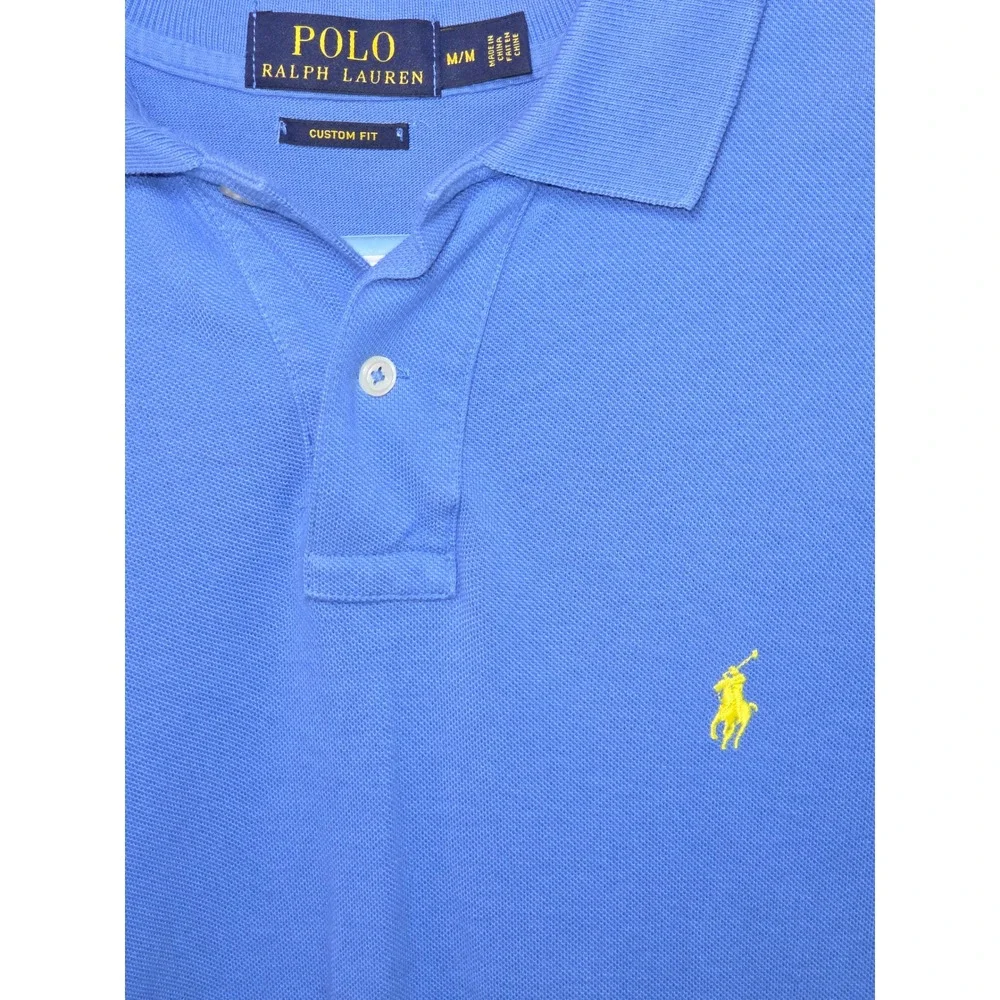 Polo Ralph Lauren Custom Fit Blue Yellow Pony Short Sleeve Men's‎ M